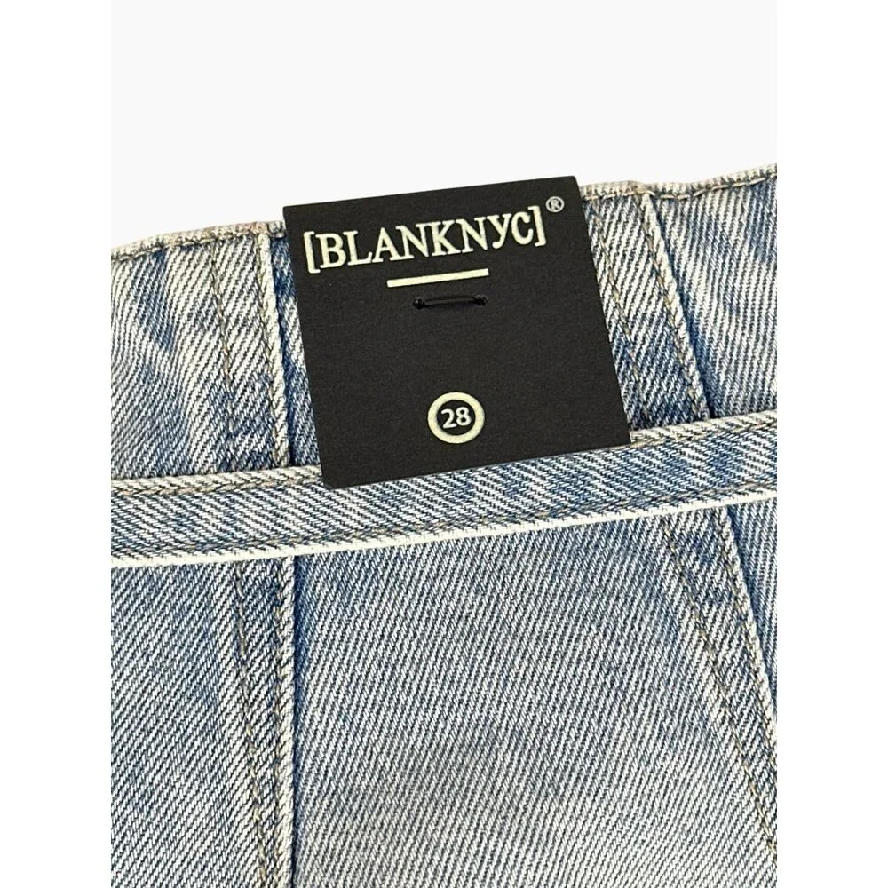 NWT Blank NYC High Rise‎ Blue Denim Short With Belt Women's Size 28 100% Cotton
